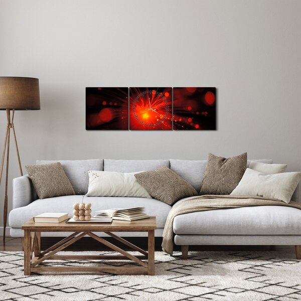 Tablou cu abstacție sclipire (cu ceas) (90x30 cm)