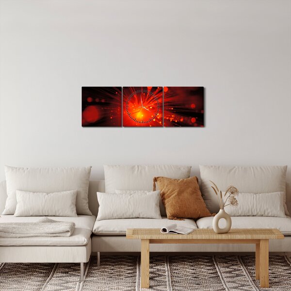 Tablou cu abstacție sclipire (cu ceas) (90x30 cm)