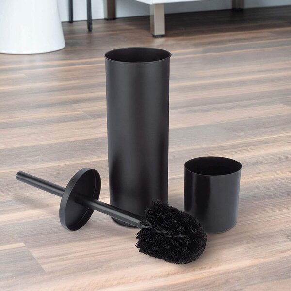 Perie wc,metal culoare negru