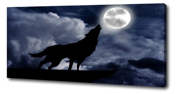 Pictură pe pânză Howling lup plin