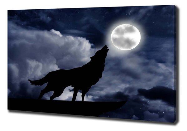 Pictură pe pânză Howling lup plin
