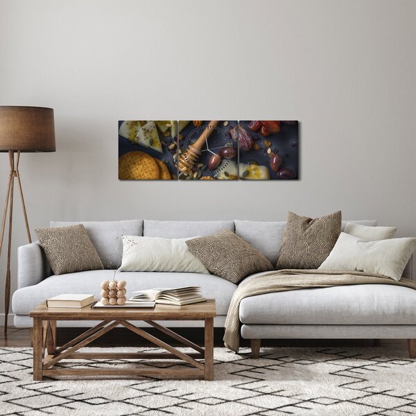 Tablou cu cu fructe uscate (cu ceas) (90x30 cm)