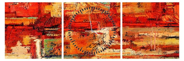 Tablou cu pictură pe pereți (cu ceas) (90x30 cm)