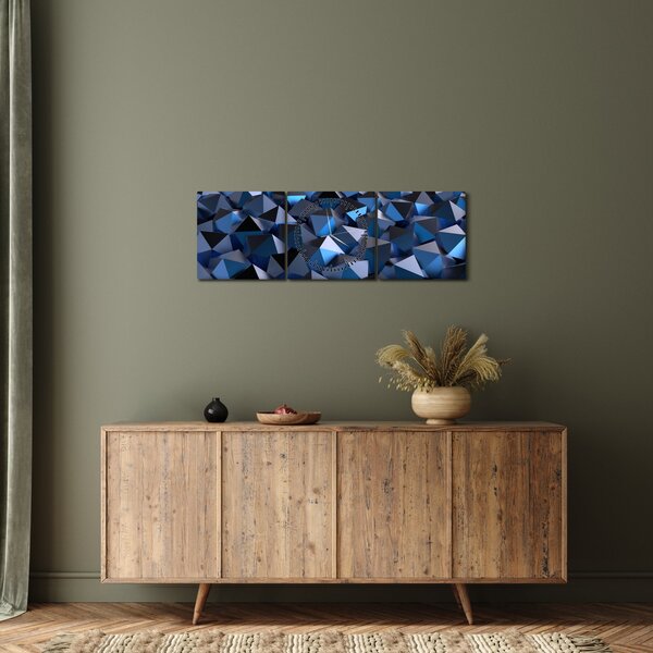 Tablou cu abstracție (cu ceas) (90x30 cm)