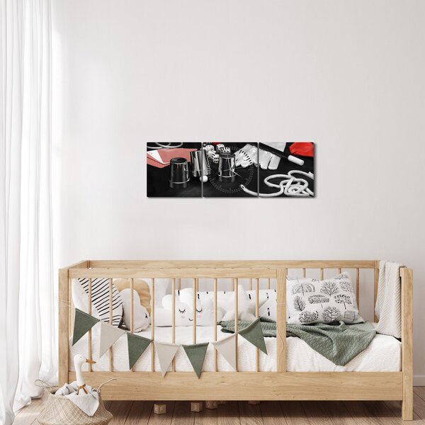 Tablou cu uneltele de magie (cu ceas) (90x30 cm)