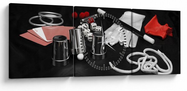 Tablou cu uneltele de magie (cu ceas) (90x30 cm)