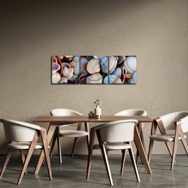Tablou cu scoici (cu ceas) (90x30 cm)