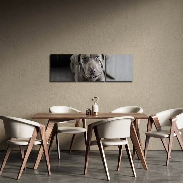 Tablou cu cățeluș (cu ceas) (90x30 cm)