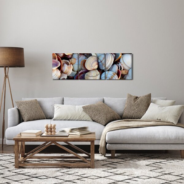 Tablou cu scoici (cu ceas) (90x30 cm)