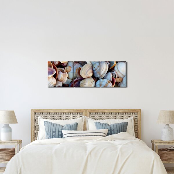 Tablou cu scoici (cu ceas) (90x30 cm)