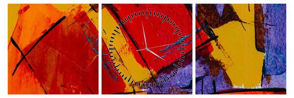 Tablou cu abstracție (cu ceas) (90x30 cm)