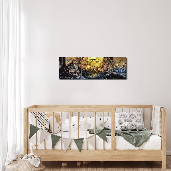Tablou cu apa (cu ceas) (90x30 cm)