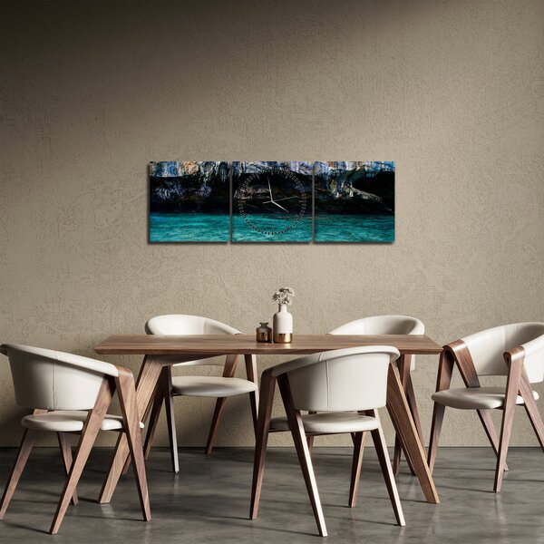 Tablou cu apă și stâci (cu ceas) (90x30 cm)