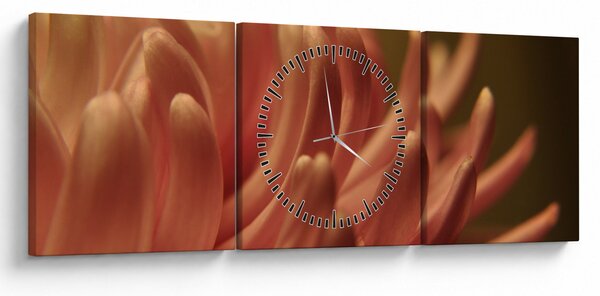 Tablou cu detailu florii (cu ceas) (90x30 cm)