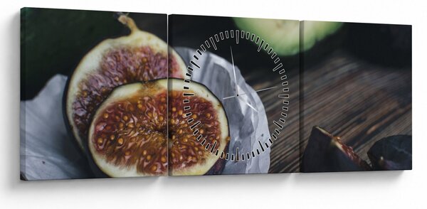 Tablou cu fistic și avocado (cu ceas) (90x30 cm)