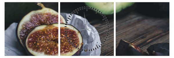Tablou cu fistic și avocado (cu ceas) (90x30 cm)