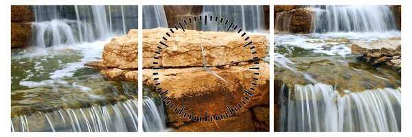 Tablou cu cascade (cu ceas) (90x30 cm)