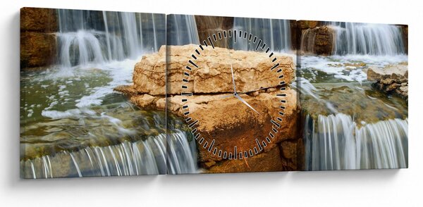 Tablou cu cascade (cu ceas) (90x30 cm)