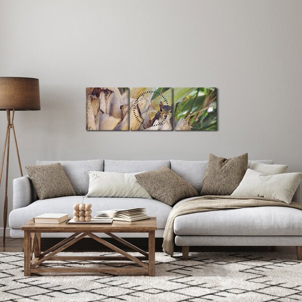 Tablou cu veverița în copaci (cu ceas) (90x30 cm)