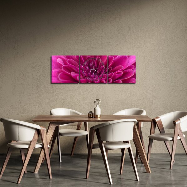 Tablou cu floare (cu ceas) (90x30 cm)