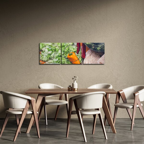 Tablou cu legume (cu ceas) (90x30 cm)