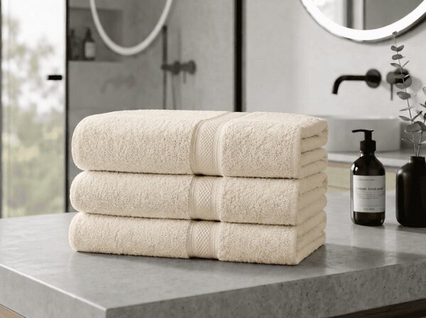 Prosop CLARYSSE ELEGANCE 60x110 cm crem, 100% bumbac