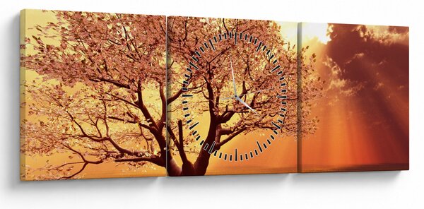 Tablou cu razele lui Dumnezeu (cu ceas) (90x30 cm)