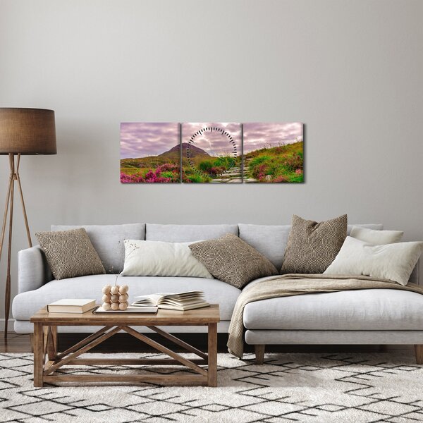 Tablou cu peisaj (cu ceas) (90x30 cm)