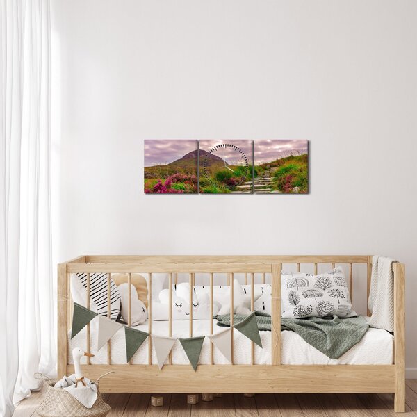 Tablou cu peisaj (cu ceas) (90x30 cm)