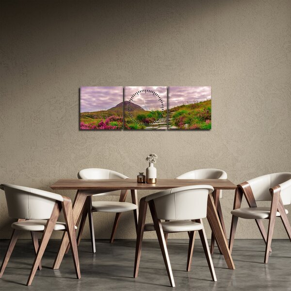 Tablou cu peisaj (cu ceas) (90x30 cm)