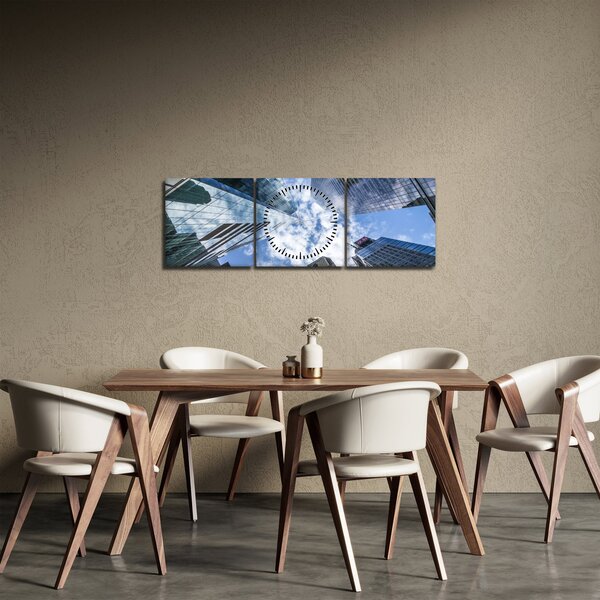 Tablou cu zgârie-norii (cu ceas) (90x30 cm)