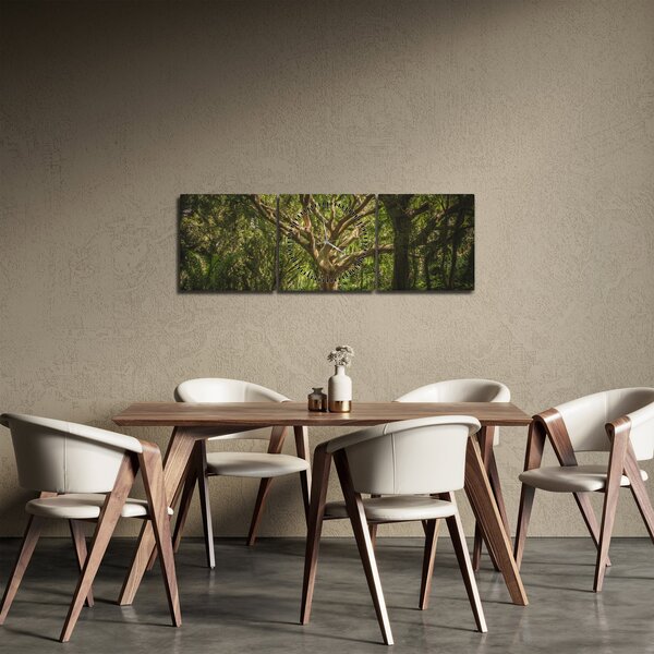 Tablou cu copaci (cu ceas) (90x30 cm)
