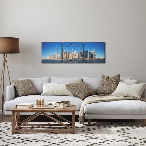 Tablou - Manhattan în New York (cu ceas) (90x30 cm)