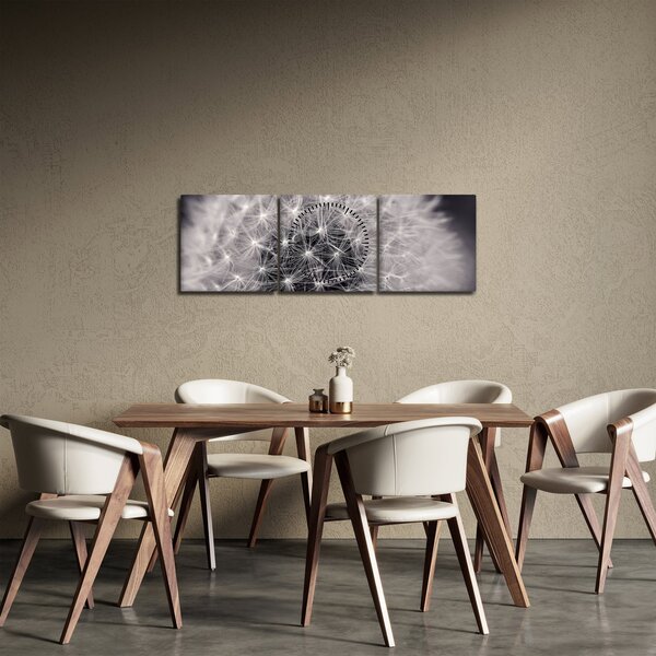Tablou cu păpădie (cu ceas) (90x30 cm)