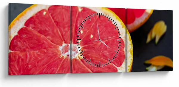 Tablou cu grapefruit tăiat (cu ceas) (90x30 cm)
