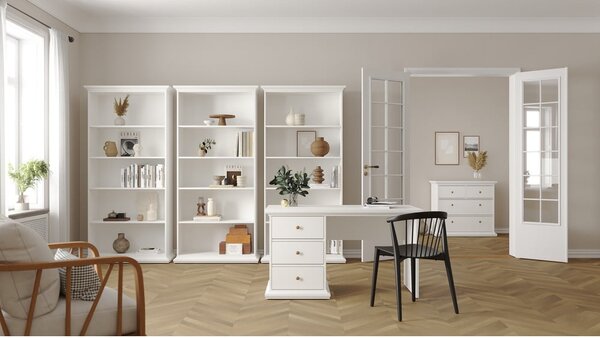 Bibliotecă albă 96x201 cm Paris – Tvilum