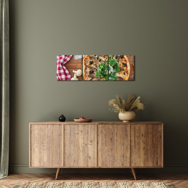 Tablou cu pizza (cu ceas) (90x30 cm)