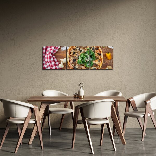 Tablou cu pizza (cu ceas) (90x30 cm)