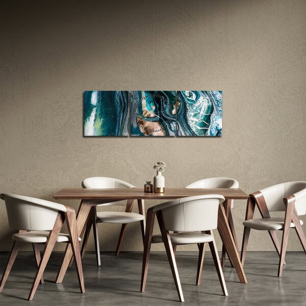Tablou cu abstracție (cu ceas) (90x30 cm)