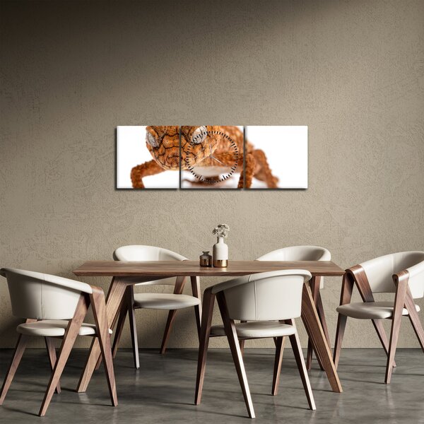 Tablou cu șopârlă (cu ceas) (90x30 cm)