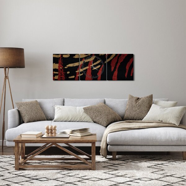 Tablou cu abstracție (cu ceas) (90x30 cm)