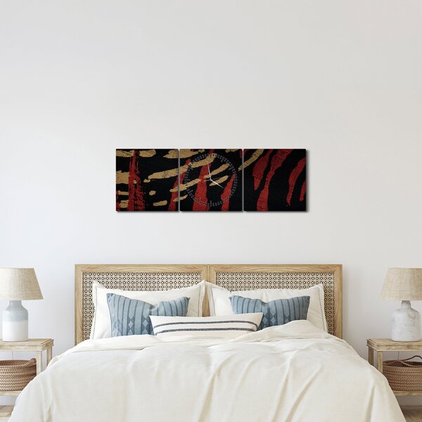 Tablou cu abstracție (cu ceas) (90x30 cm)