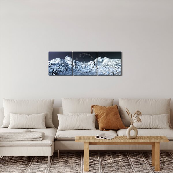 Tablou cu sat (cu ceas) (90x30 cm)