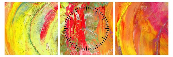 Tablou cu abstracție- pictura (cu ceas) (90x30 cm)