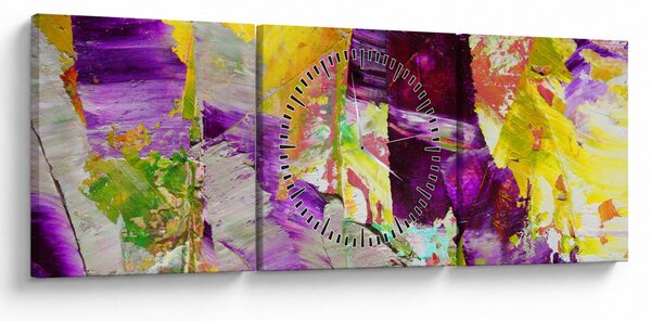 Tablou cu abstracție - pictura (cu ceas) (90x30 cm)