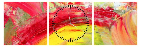 Tablou cu abstracție - pictura (cu ceas) (90x30 cm)