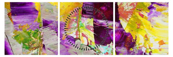 Tablou cu abstracție - pictura (cu ceas) (90x30 cm)
