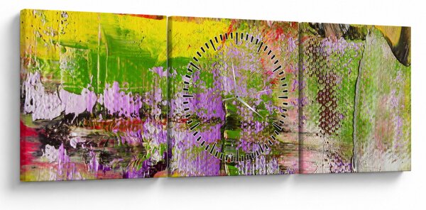 Tablou cu abstracție - pictura (cu ceas) (90x30 cm)