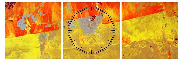 Tablou cu abstracție - pictura (cu ceas) (90x30 cm)