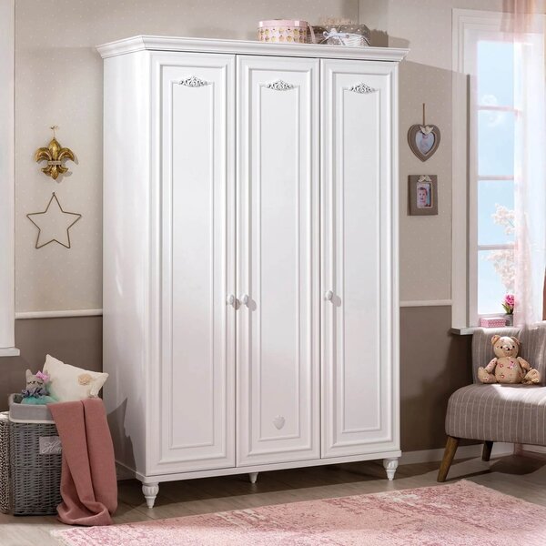 Dulap cu 3 usi pentru copii si tineret Colectia Romantica 131x56x200 cm